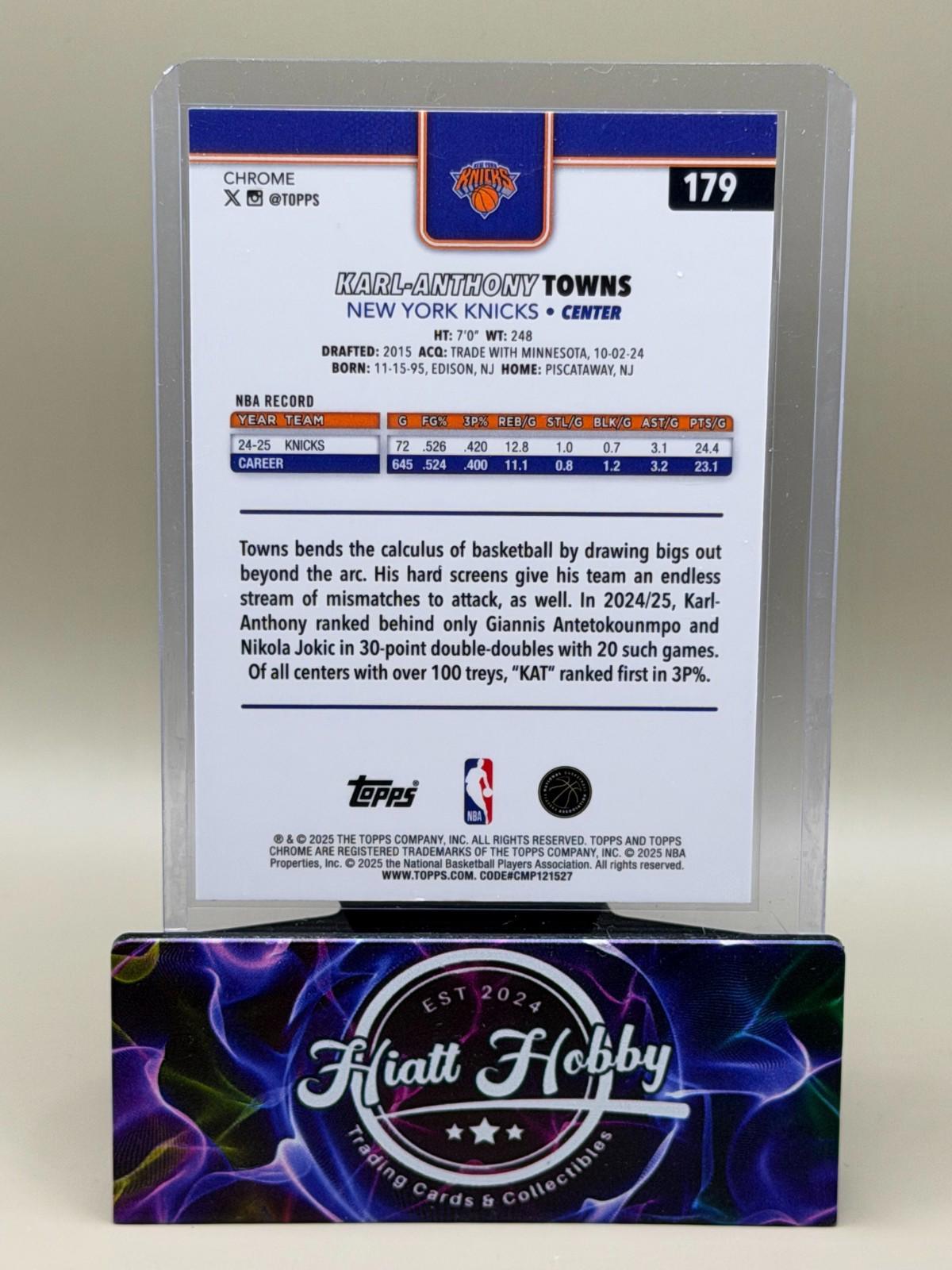 2025-26 Topps Chrome - Karl-Anthony Towns #179 - Teal Raywave /199