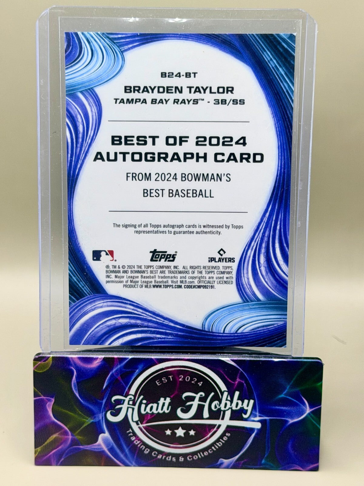 2024 Bowman's Best - Best of 2024 Autographs Brayden Taylor #B24-BT (AU, RC)