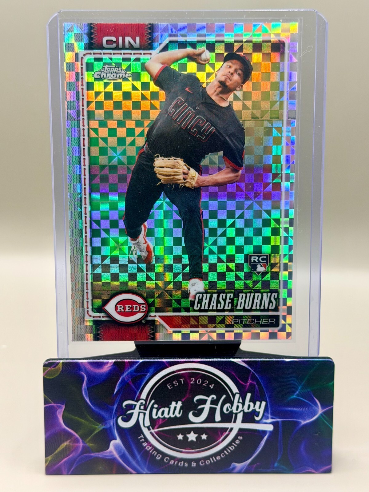 2026 Topps Chrome - #134 Chase Burns - X-Fractor (RC)