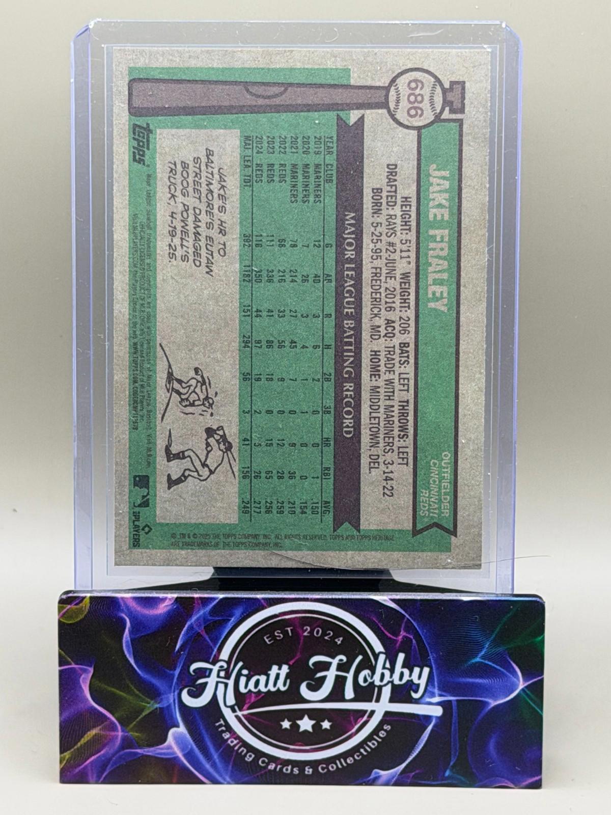 2025 Topps Heritage High Number - Jake Fraley #686 - Dark Blue Boarder