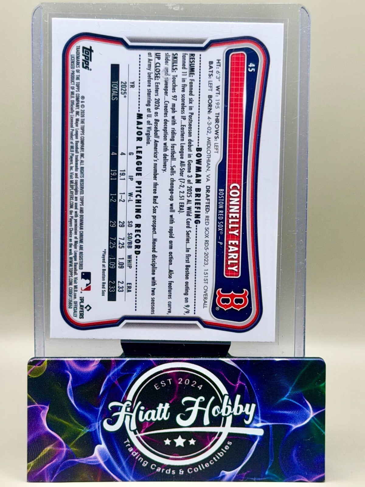 2026 Bowman Chrome - #45 Connelly Early - Red Rookie Redemption (RC, SP)