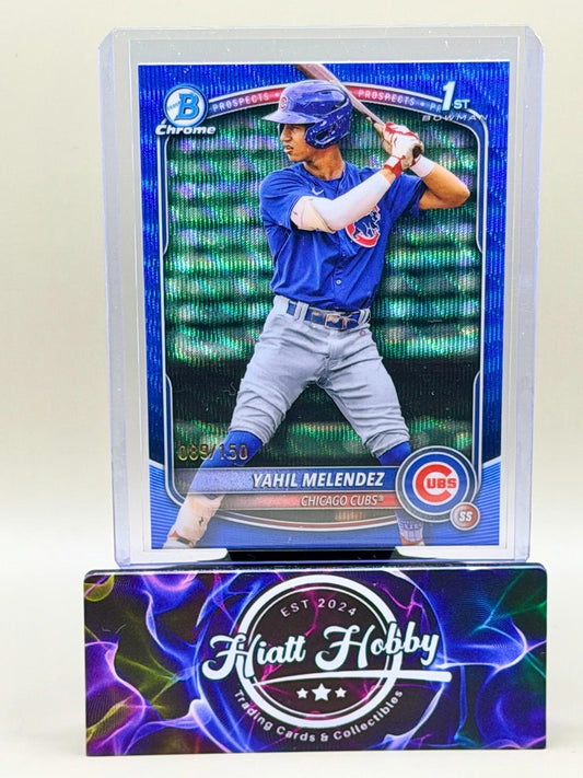 2025 Bowman Chrome - Yahil Melendez #BCP-222 - Blue Wave /150 (RC)
