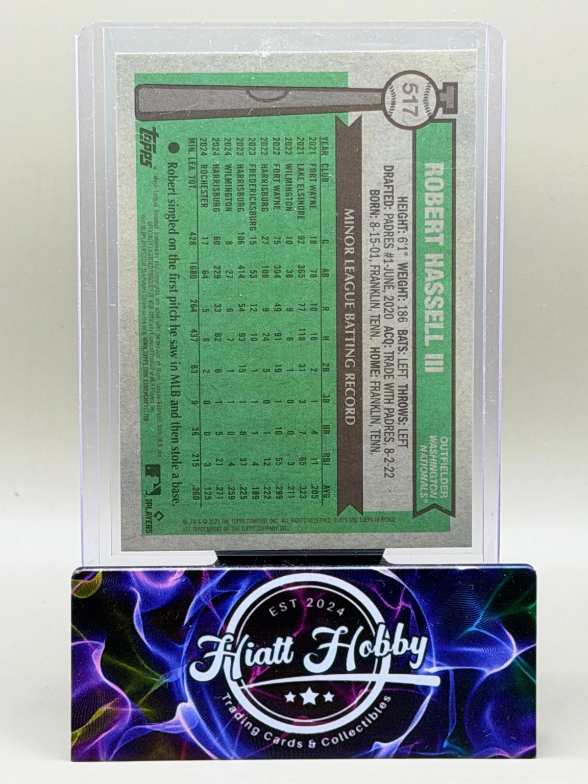 2025 Topps Heritage High Number - Robert Hassell III #517 - Light Blue Spar (RC)