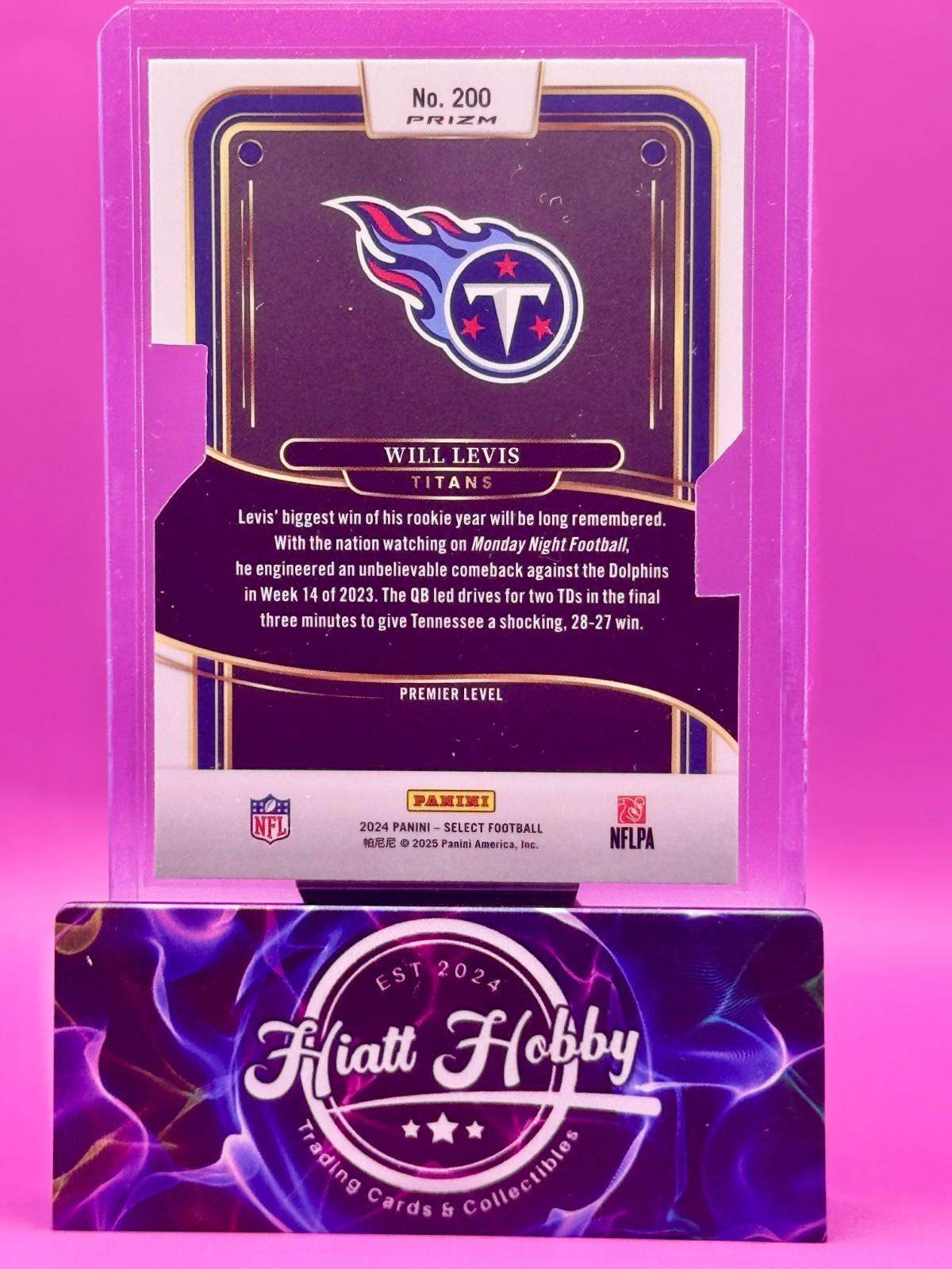 2024 Panini Select - Will Levis #200 - Premier Level - Silver Prizm Die-Cut