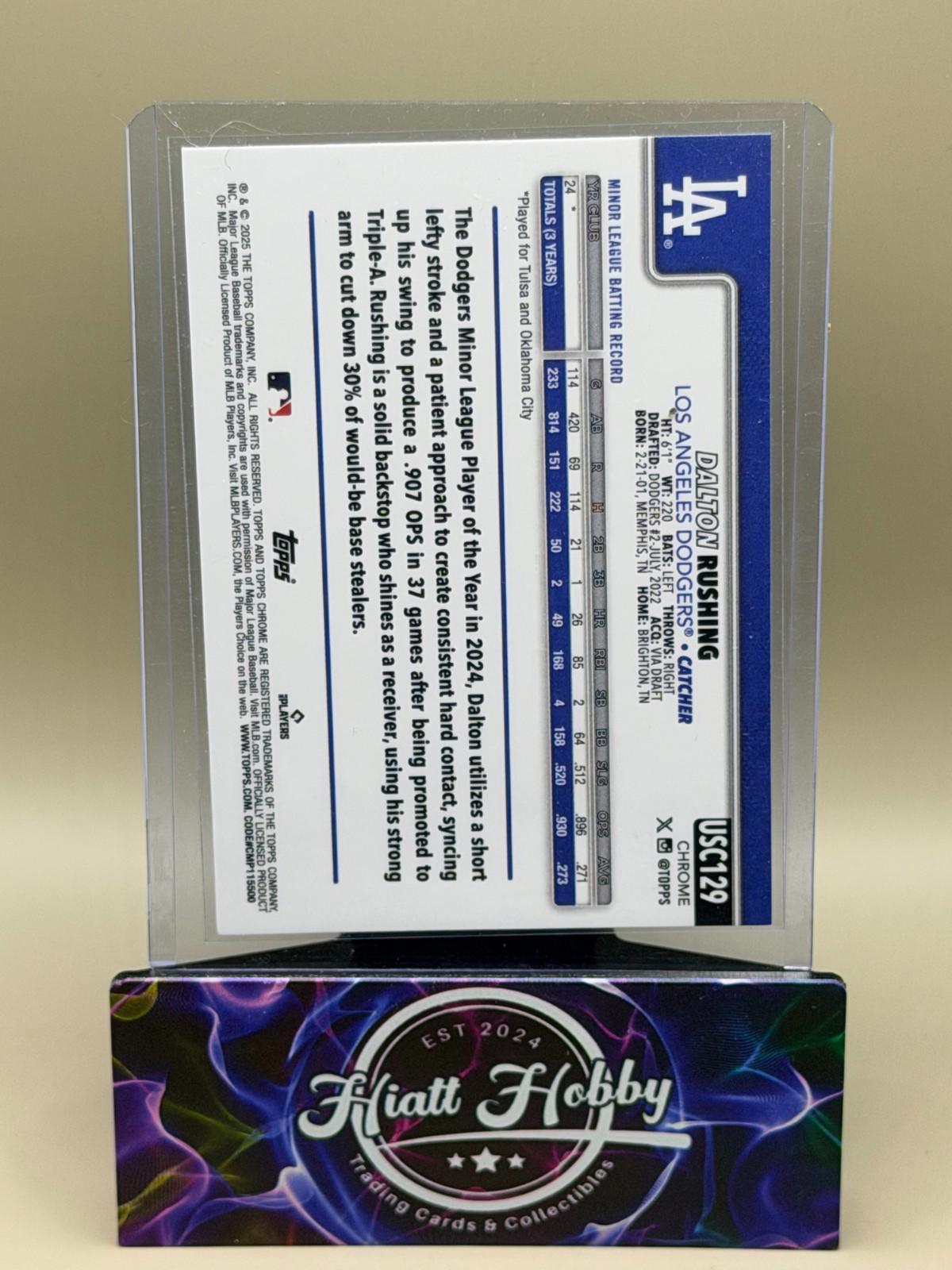 2025 Topps Chrome Update - Dalton Rushing #USC129 - Fanatics Logo Refractor (RC)