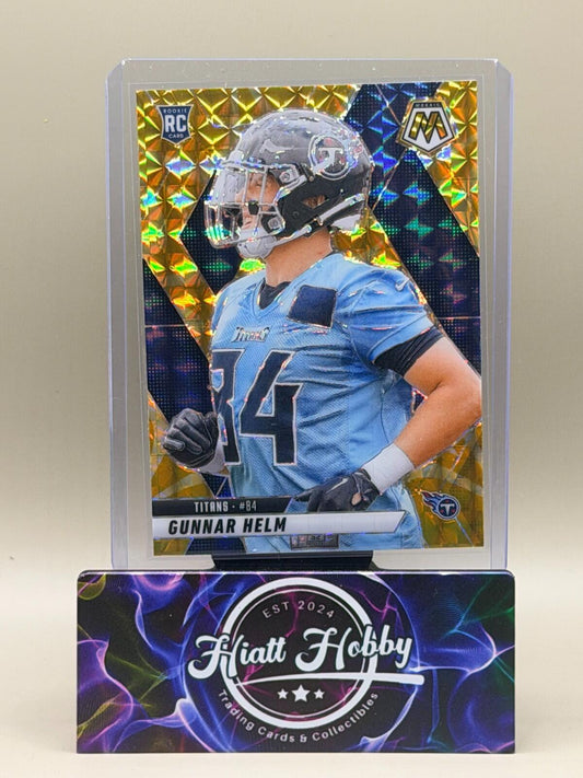 2025 Panini Mosaic Football - #394 Gunnar Helm - Reactive Yellow Mosaic (RC)