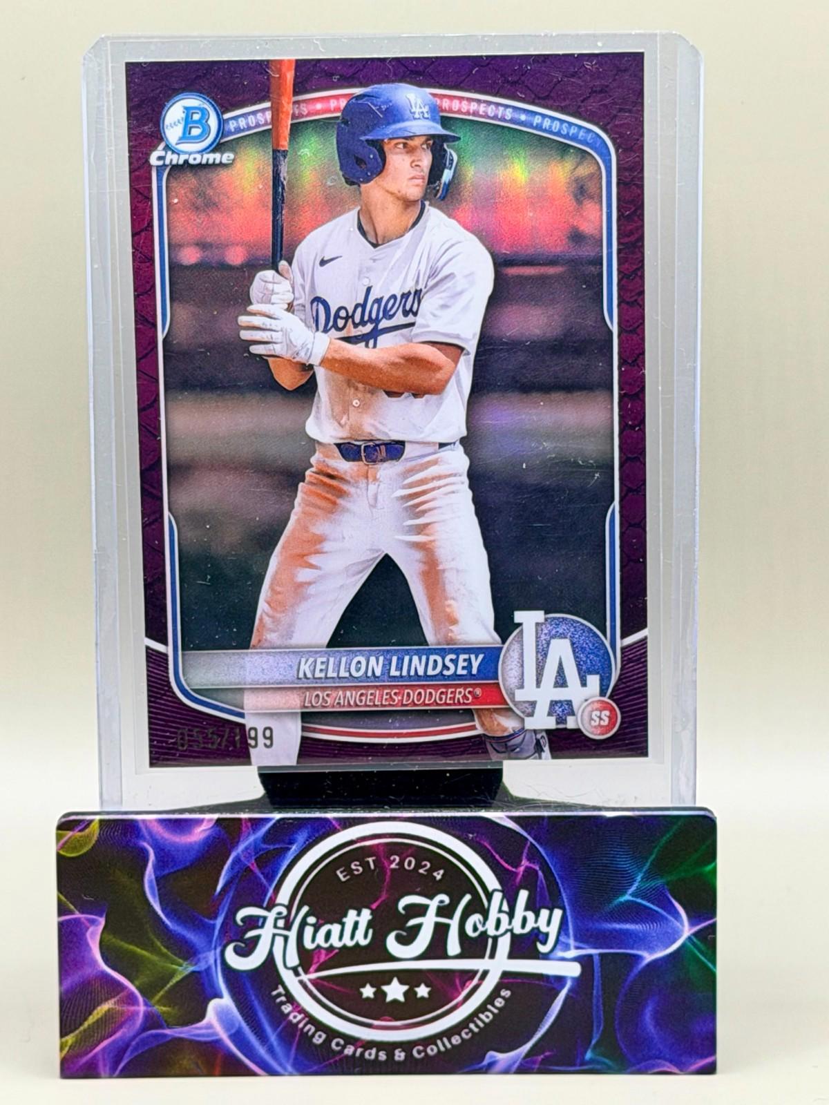 2025 Bowman Chrome - Kellon Lindsey #BCP-137 - Purple Reptillian /199 (RC)