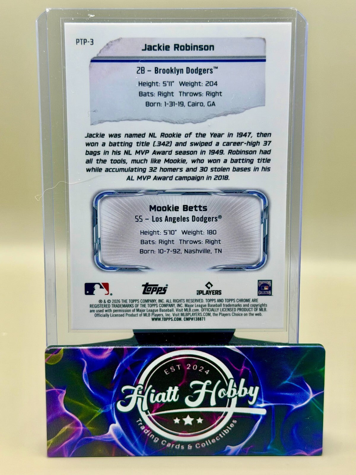 2026 Topps Chrome - #PTP-3 Jackie Robinson Mookie Betts - Past to Present