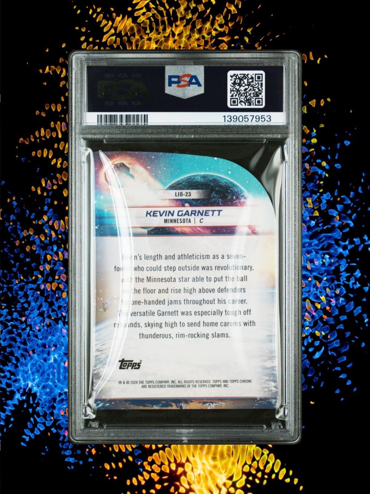 2023-24 Topps Cosmic Chrome #LIO-23 Kevin Garnet - Gold Interstellar /50 PSA 10