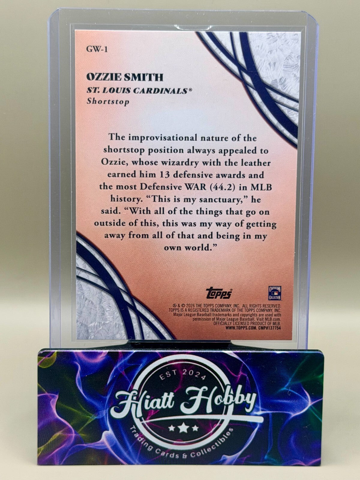 2026 Topps Series 2 - #GW-1 Ozzie Smith - Glove Work - Pink Foil