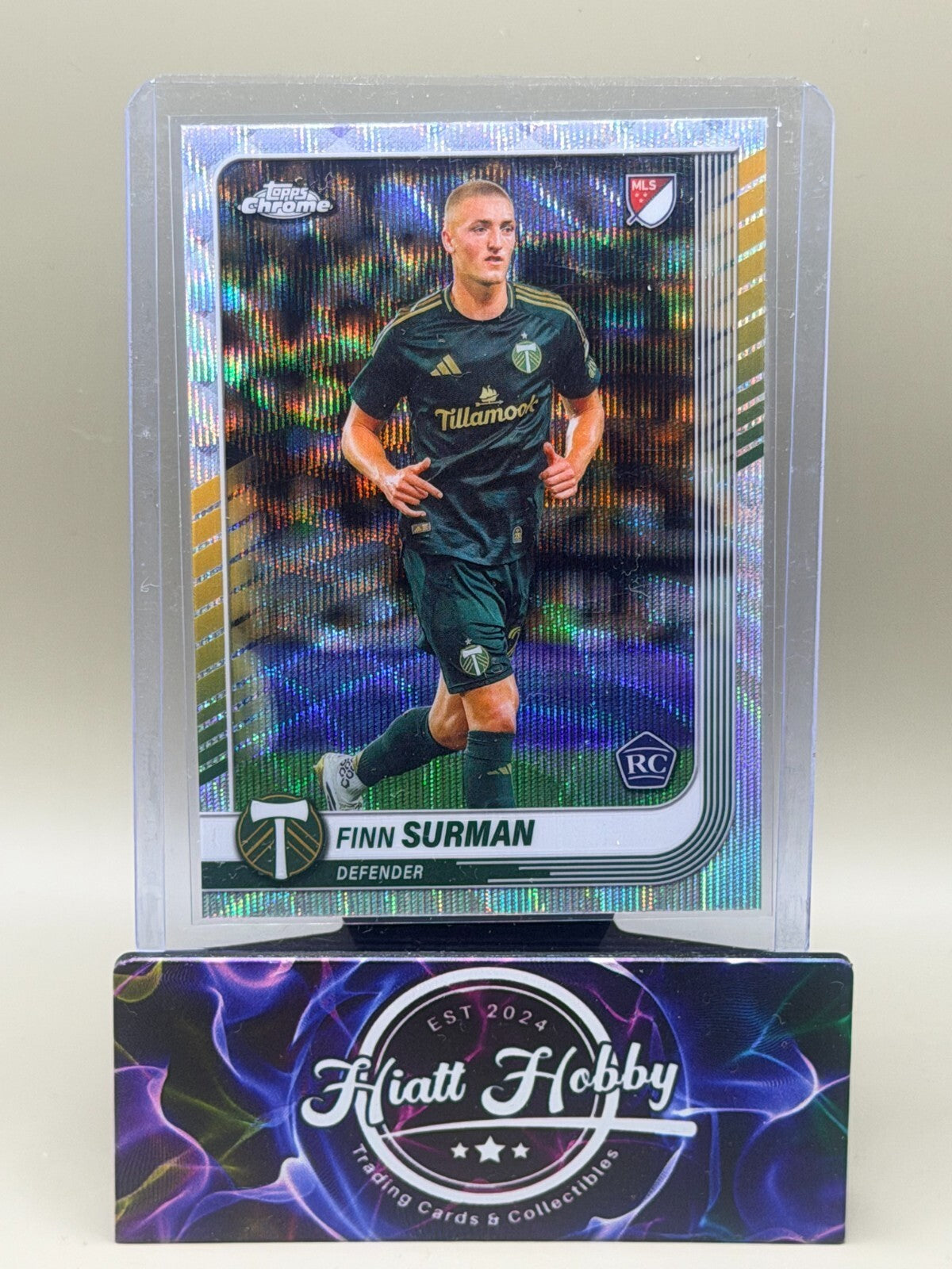 2025 Topps Chrome MLS Soccer - #160 Finn Surman - Wave Refractor (RC)