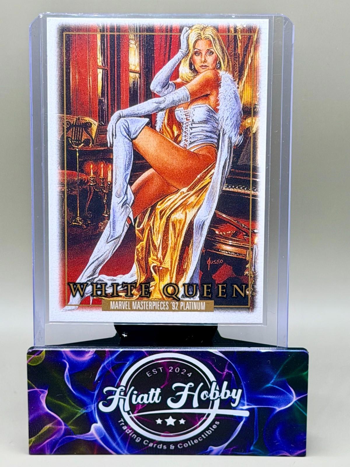 2024 Panini Skybox Marvel Masterpieces '92 Platinum - White Queen #95 - Leather