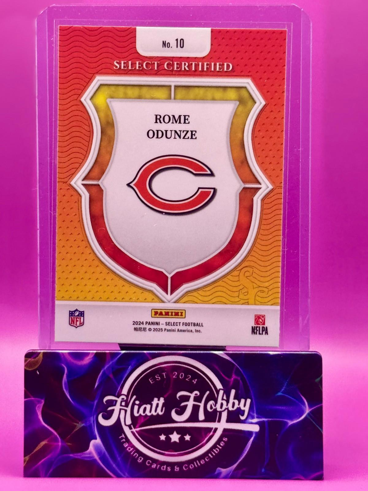 2024 Panini Select - Select Certified Rookies Rome Odunze #10 (RC)