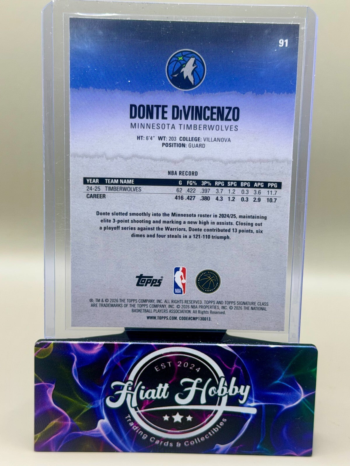 2025-26 Topps Signature Class Basketball - #91 Donte DiVincenzo - Chrome