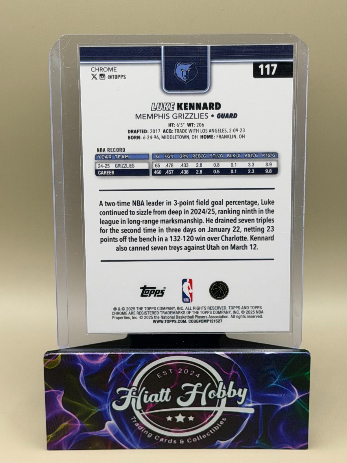 2025-26 Topps Chrome - Luke Kennard #117 Red White & Blue Refractor