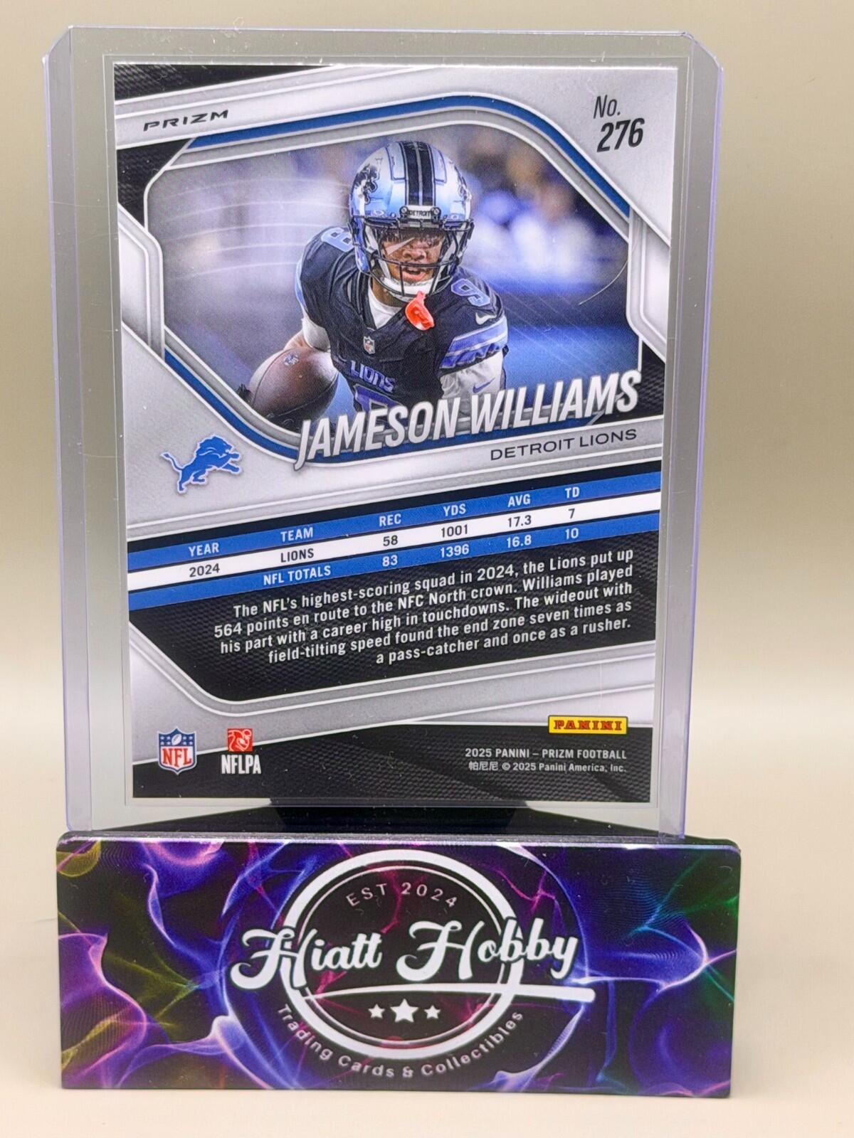 2025 Panini Prizm Football - #276 Jameson Williams - Silver Holo Prizm