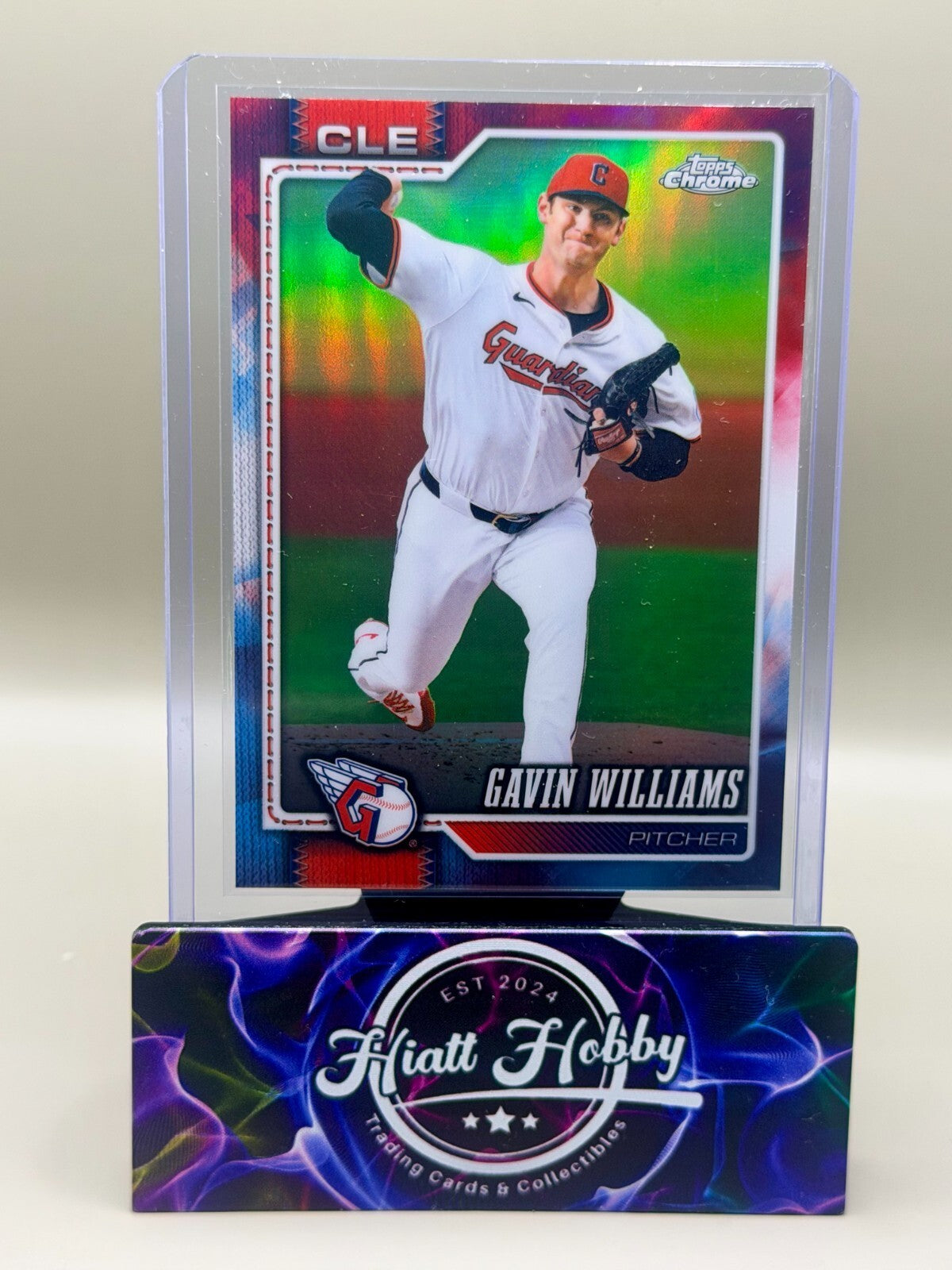 2026 Topps Chrome - #37 Gavin Williams - Red White & Blue Refractor