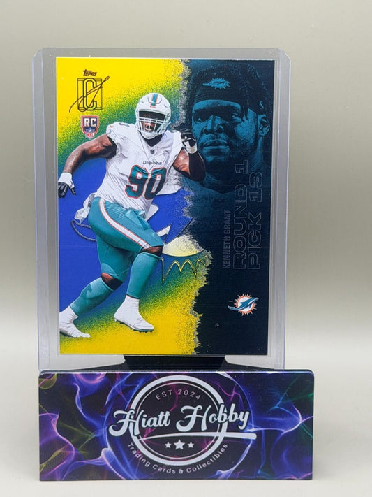 2025 Topps Signature Series Football - #139 Kenneth Grant - Blue & Yellow (RC)