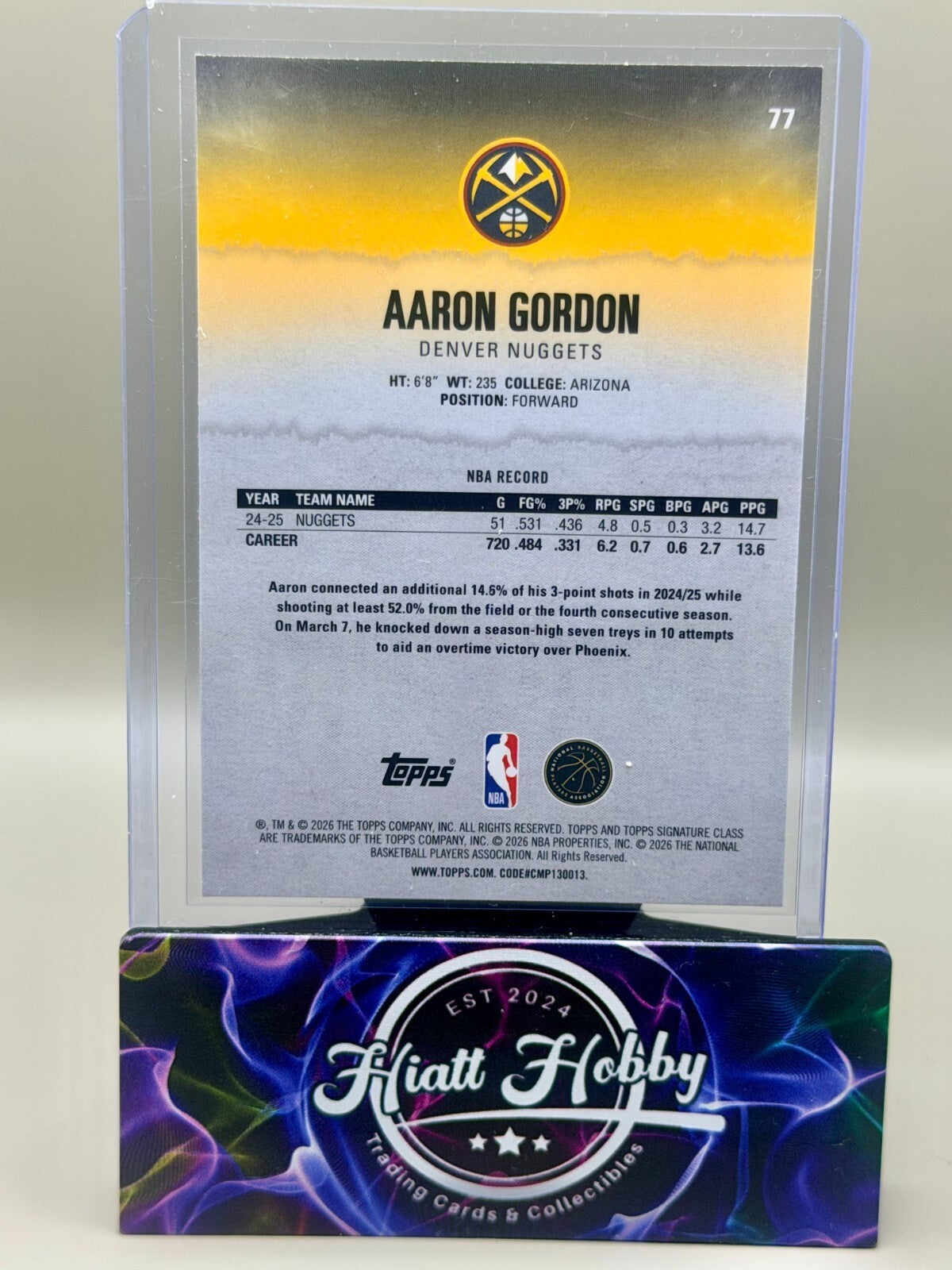 2025-26 Topps Signature Class Basketball - #77 Aaron Gordon - Chrome