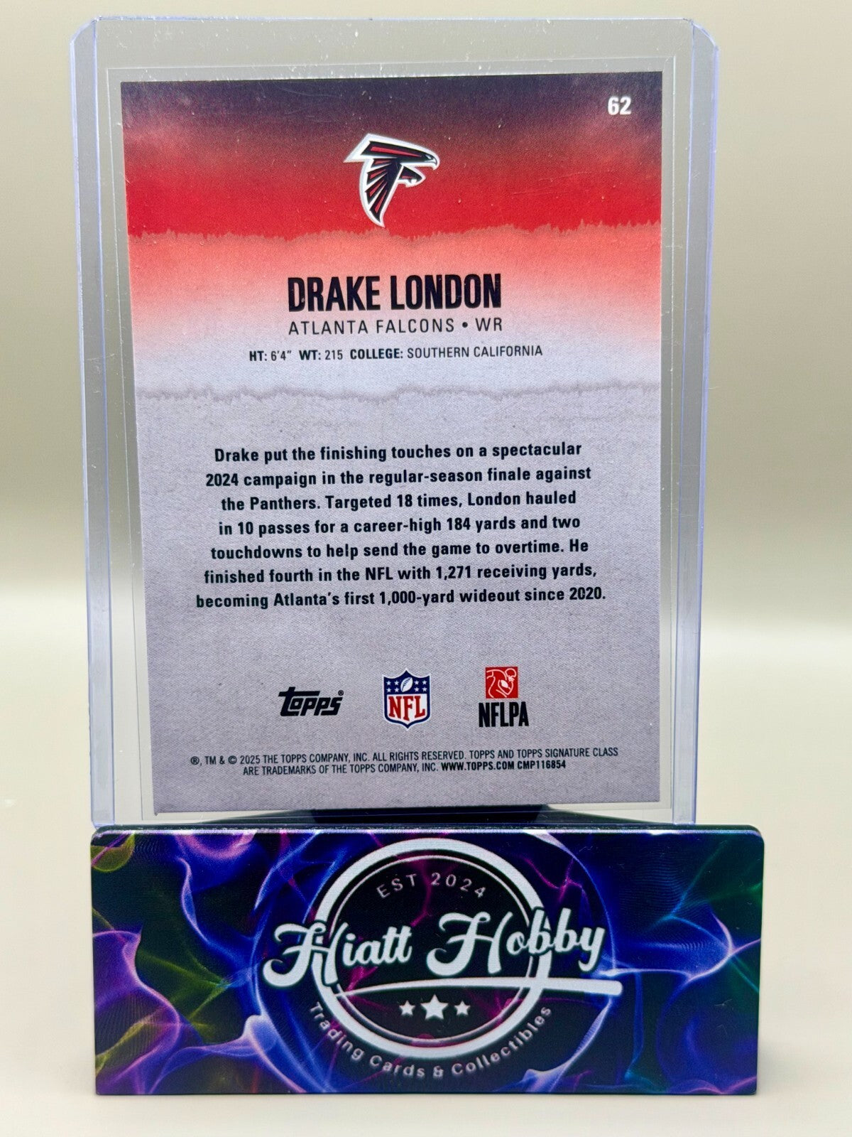2025 Topps Signature Class Football - #62 Drake London - Blue Yellow