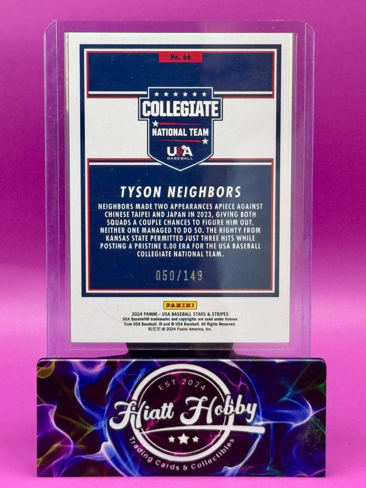 2024 Panini Stars and Stripes - Tyson Neighbors #66 Blue /149 (RC)
