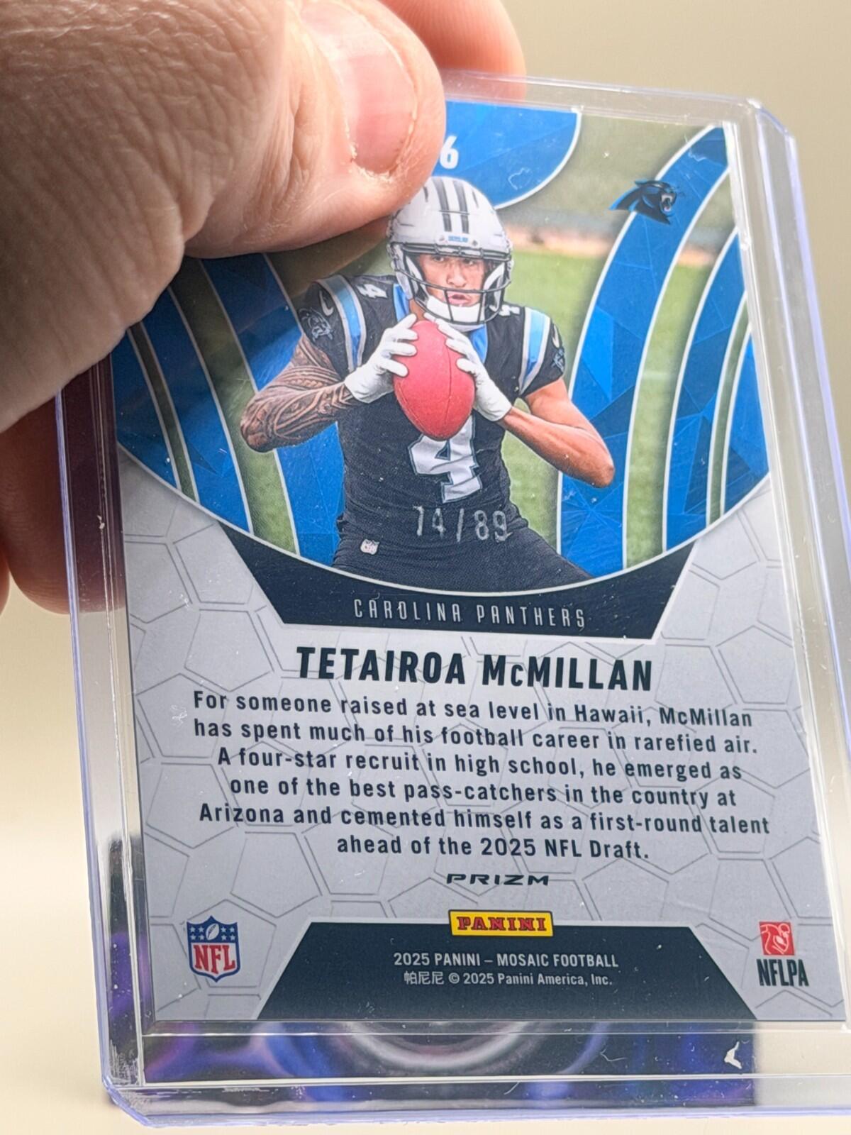2025 Panini Mosaic - #6 Tetairoa McMillan - Elevate - Reactive Yellow /89 (RC)