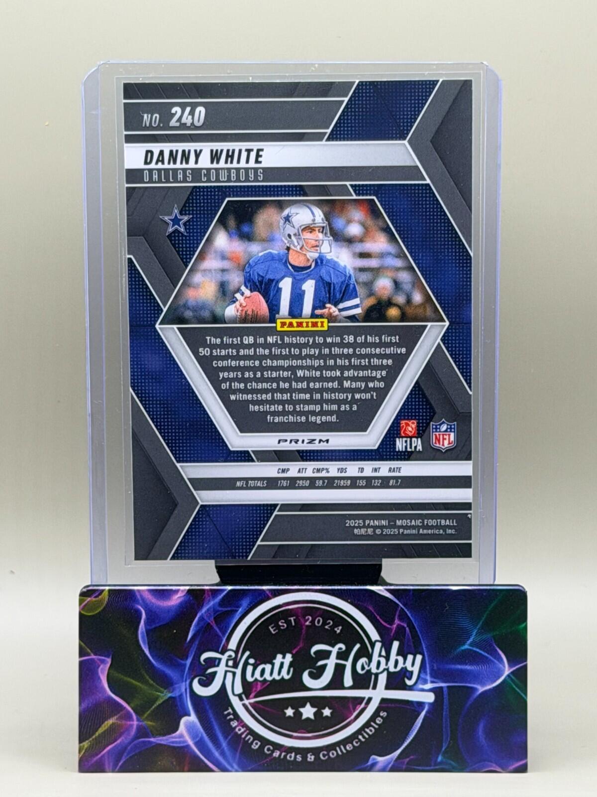 2025 Panini Mosaic Football - #240 Danny White - Reactive Yellow Mosaic