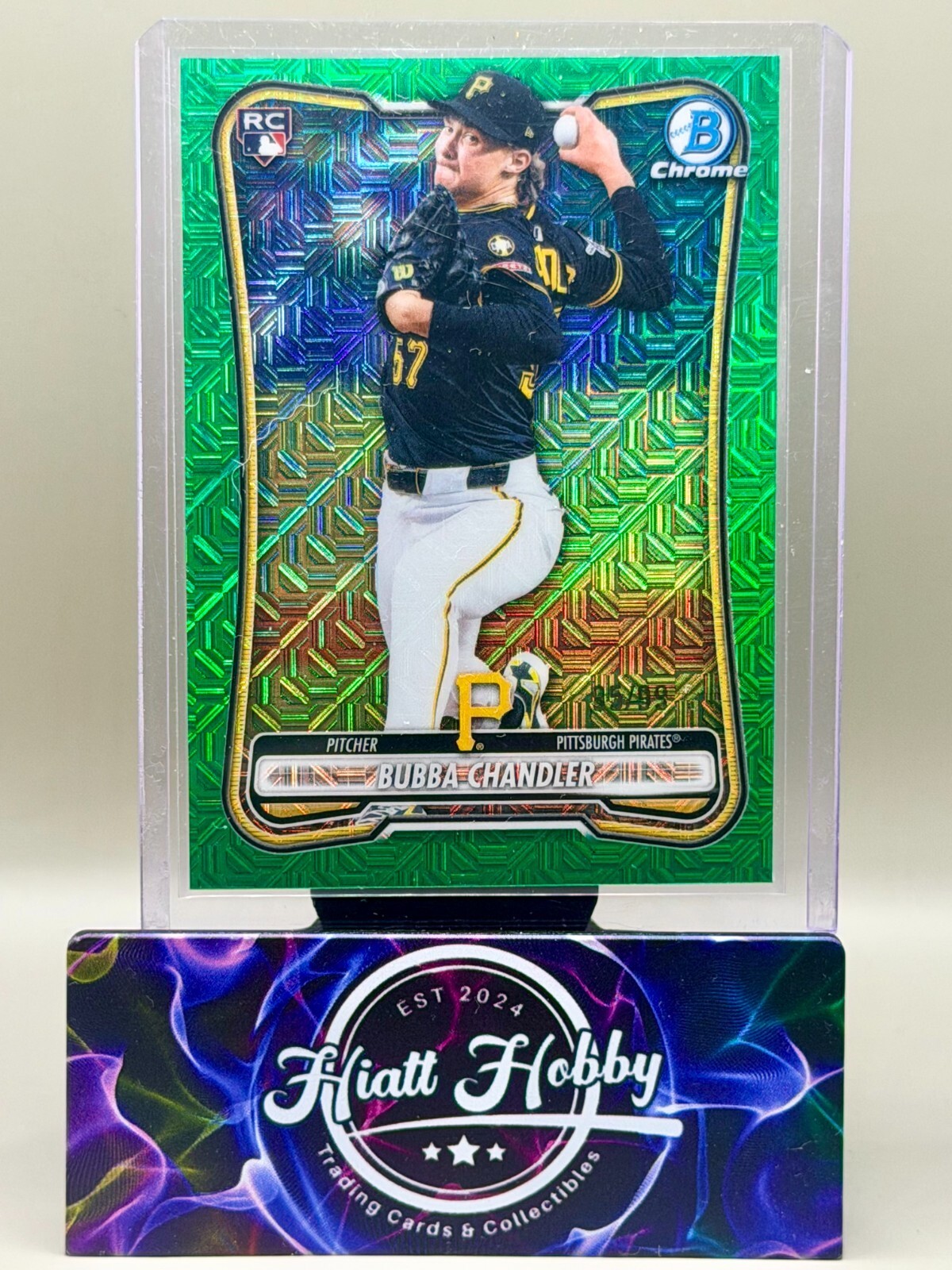 2026 Bowman Chrome - #38 Bubba Chandler - Green Mojo /99 (RC)