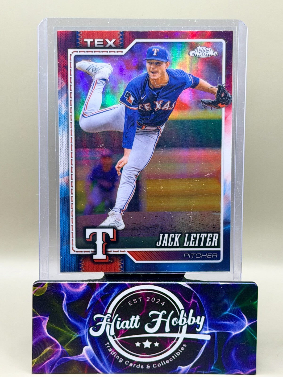 2026 Topps Chrome - #175 Jack Leiter - Red White & Blue Refractor