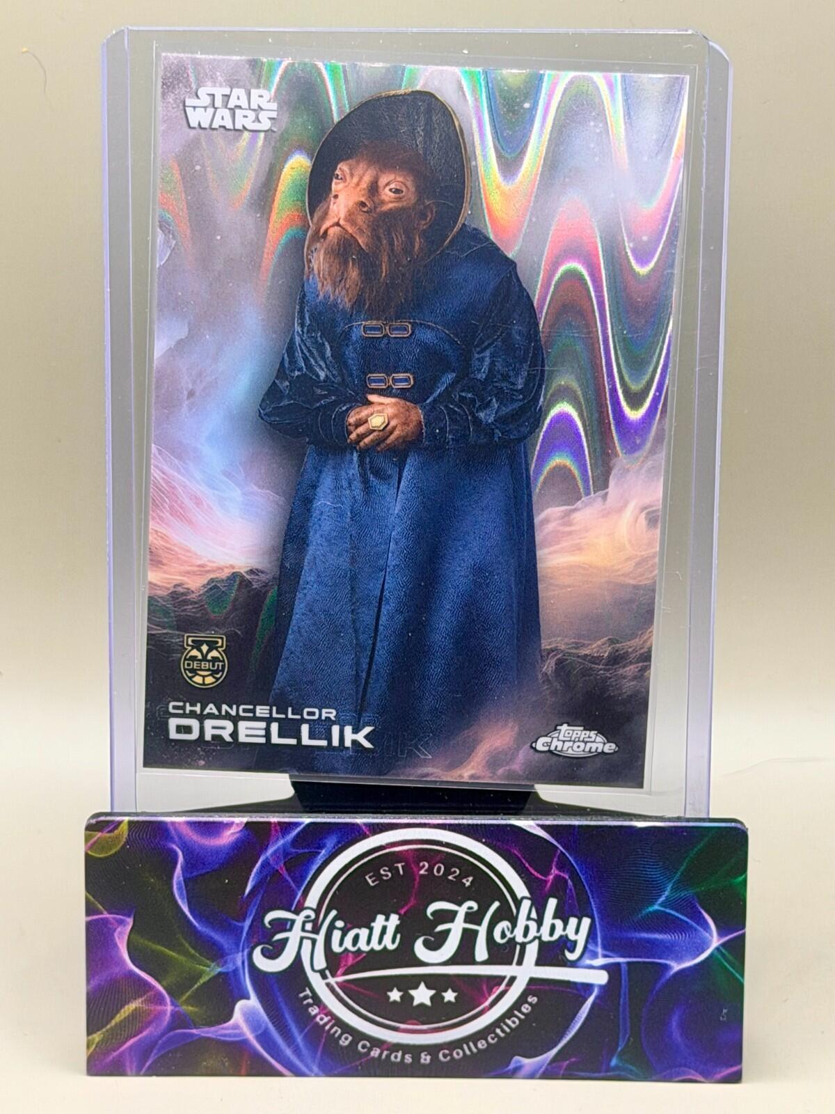 2025 Topps Chrome Star Wars - #111 Chancellor Drellik - Raywave Refractor