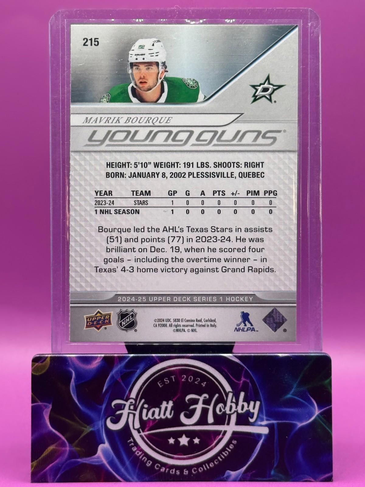 2024-25 Upper Deck Series 1 - Young Guns Mavrik Bourque #215 (RC)