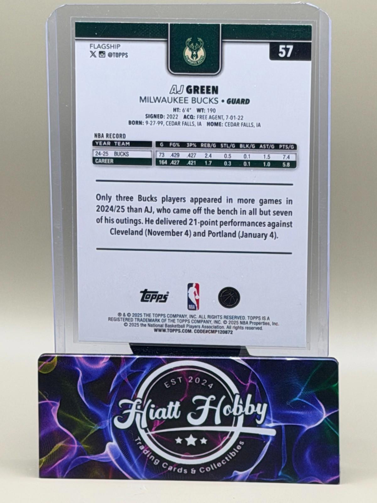 2025-26 Topps Basketball - AJ Green #57 - Season Tipoff