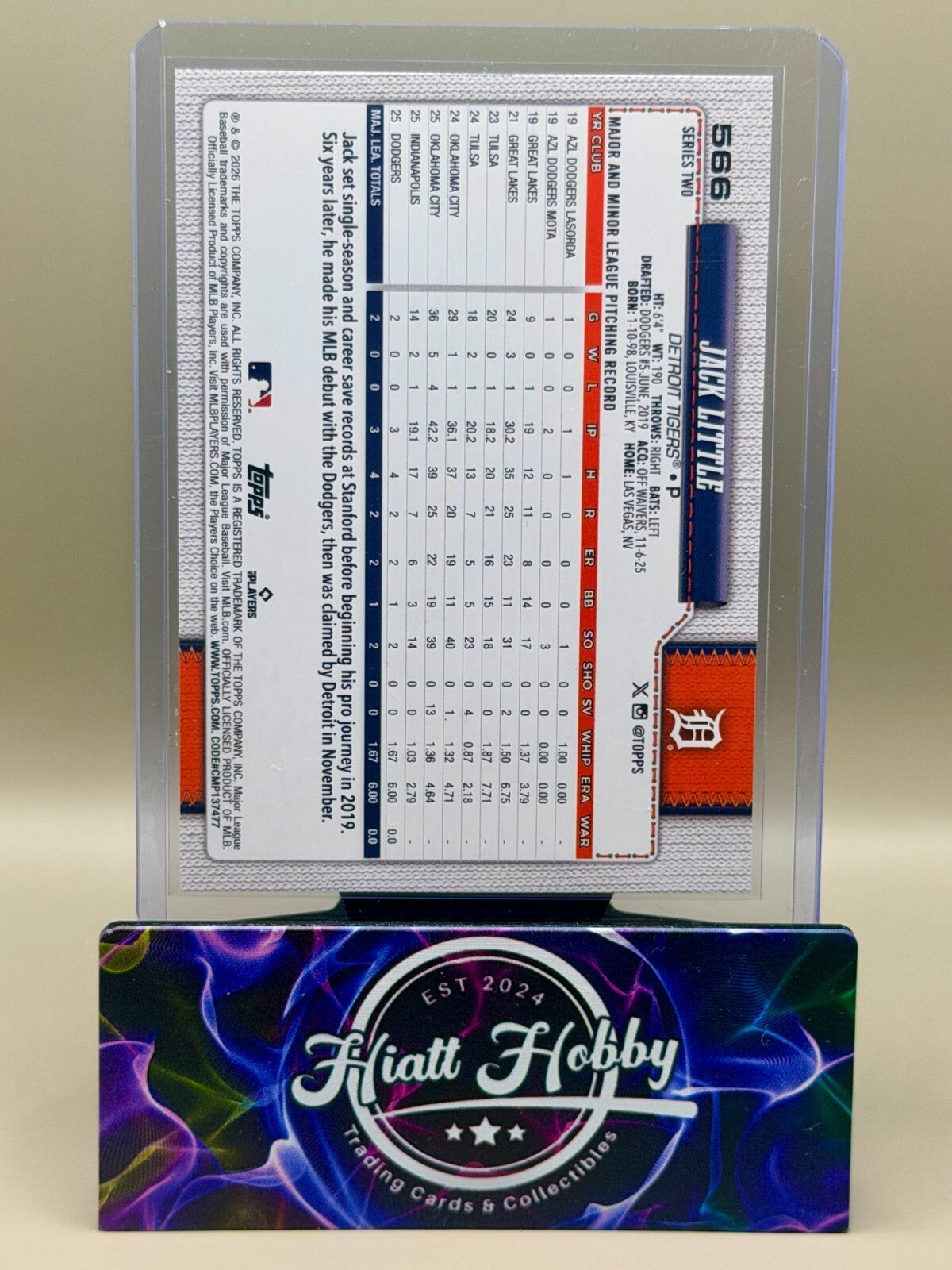 2026 Topps Series 2 - #566 Jack Little - Holofoil (RC)
