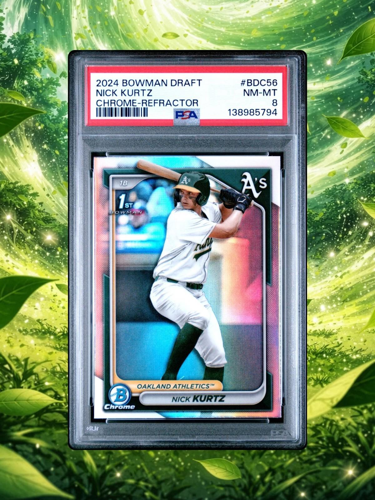 2024 Bowman Draft Chrome - Nick Kurtz #BDC56 - Refractor - PSA 8