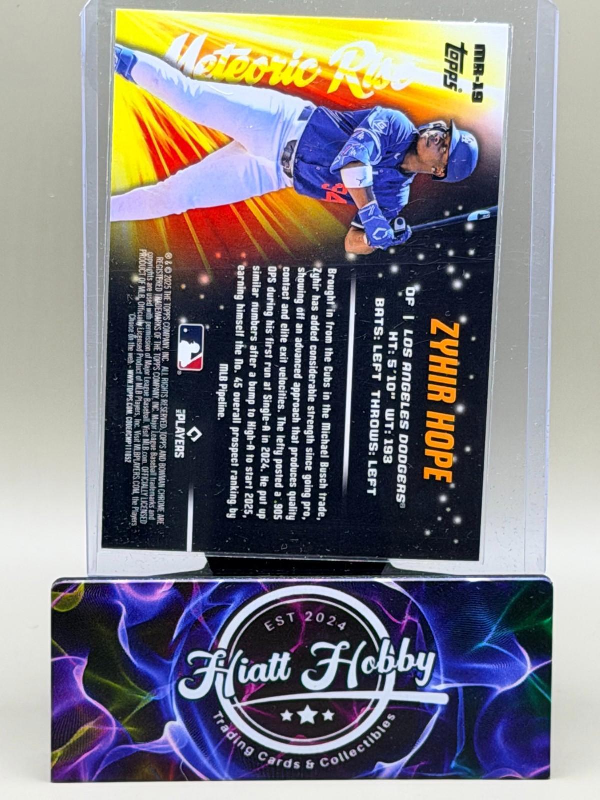 2025 Bowman Chrome - Zyhir Hope #MR-19 - Meteoric Rise - Mojo Refractor (RC)