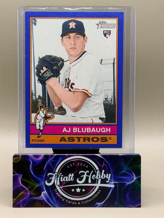 2025 Topps Heritage High Number - AJ Blubaugh #512 - Dark Blue Border (RC)