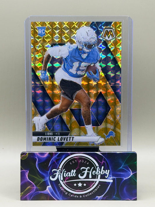 2025 Panini Mosaic Football - #363 Dominic Lovett - Reactive Yellow Mosaic (RC)