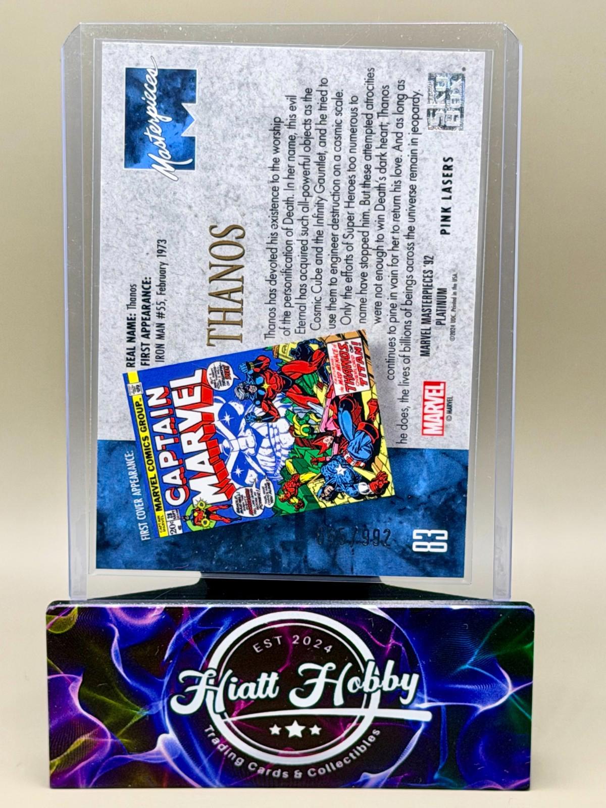 2024 Skybox Marvel Masterpieces '92 Platinum - Thanos #83 - Pink Lasers /992