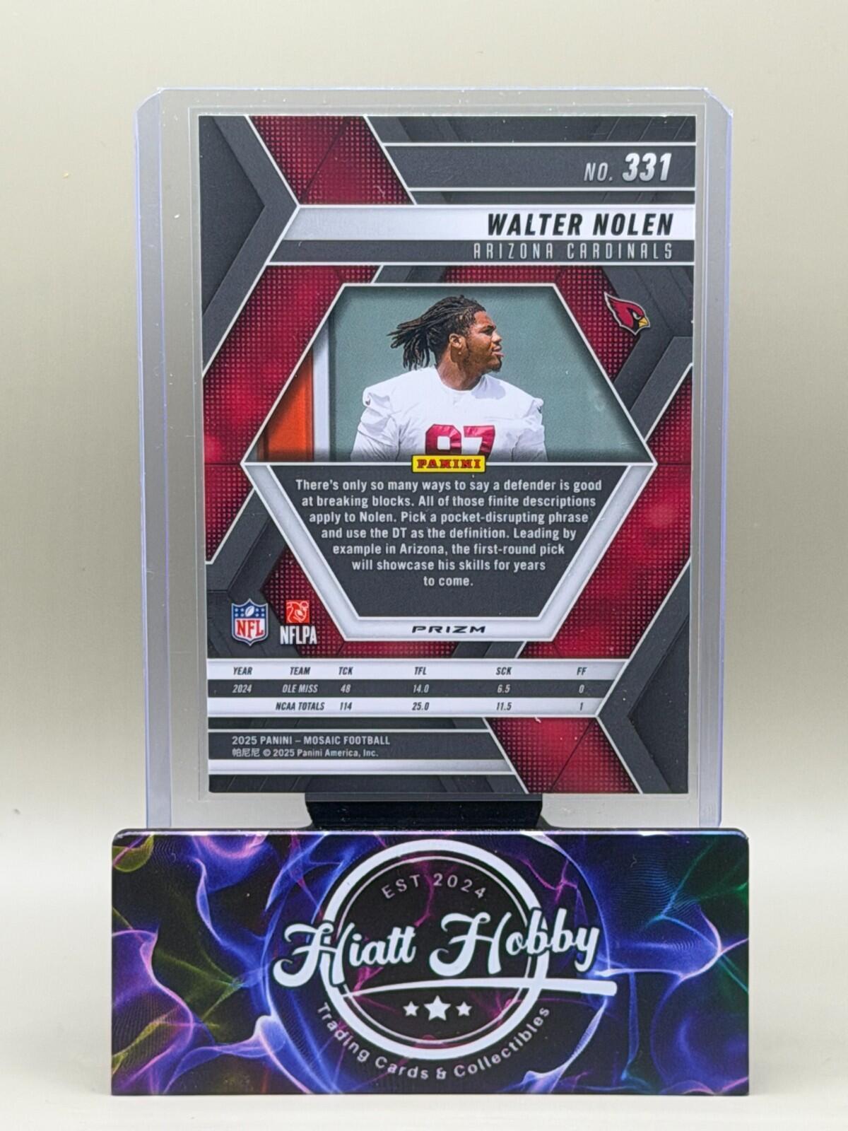 2025 Panini Mosaic Football - #331 Walter Nolen - Reactive Yellow Mosaic (RC)