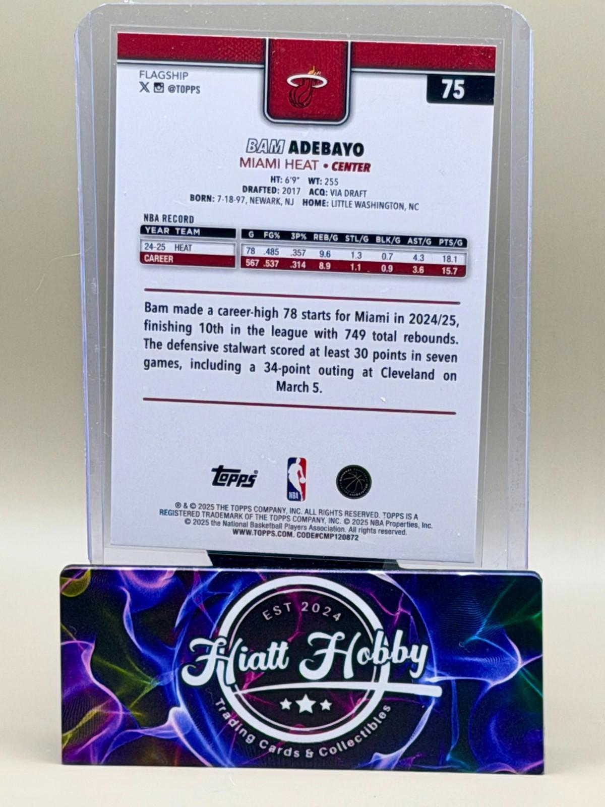 2025-26 Topps Basketball - Bam Adebayo #75 - Rainbow Foilboard