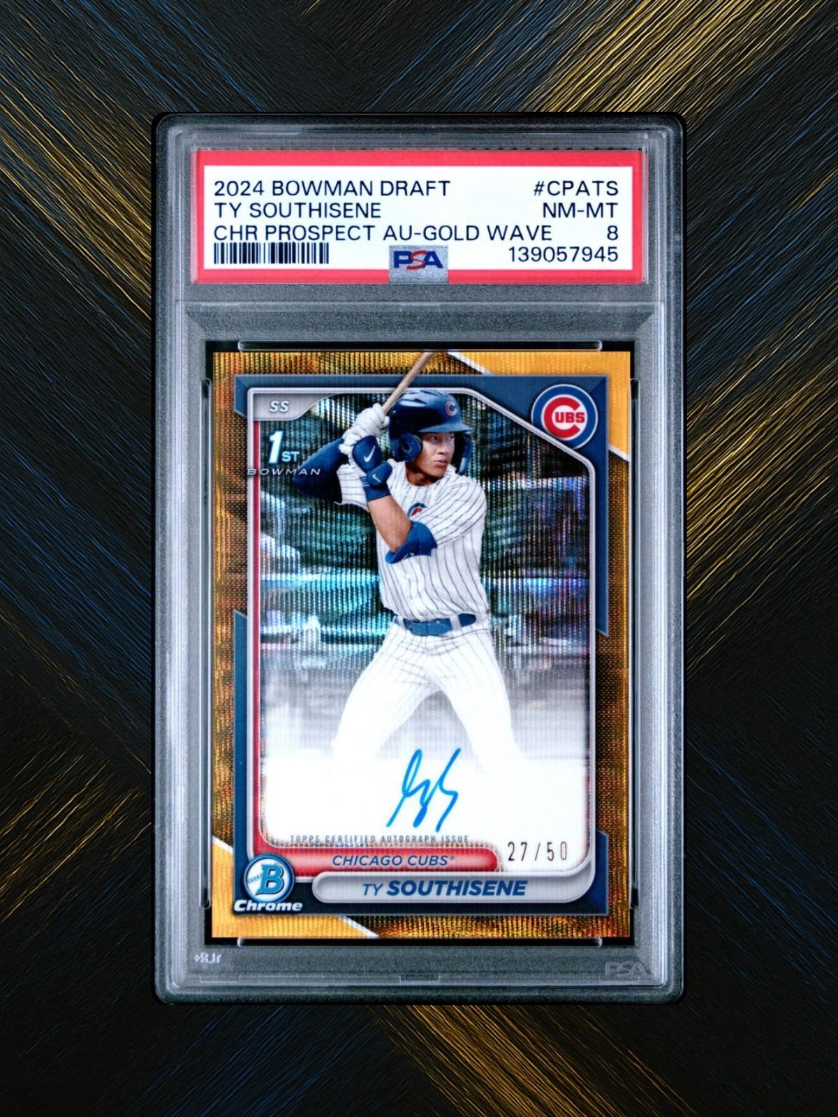 2024 Bowman Draft Chrome #CPA-TS Ty Southisene - Gold Wave Auto /50 - PSA 8
