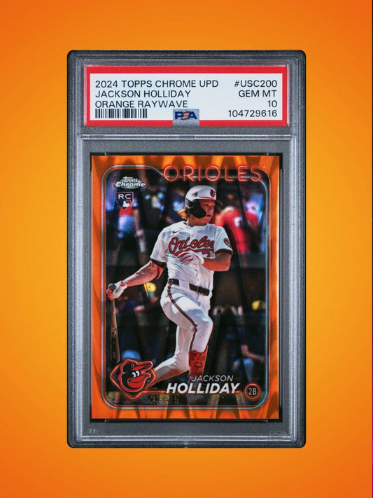 2024 Topps Chrome UPD - Jackson Holliday #USC200 - Orange Wave /25 (RC) - PSA 10