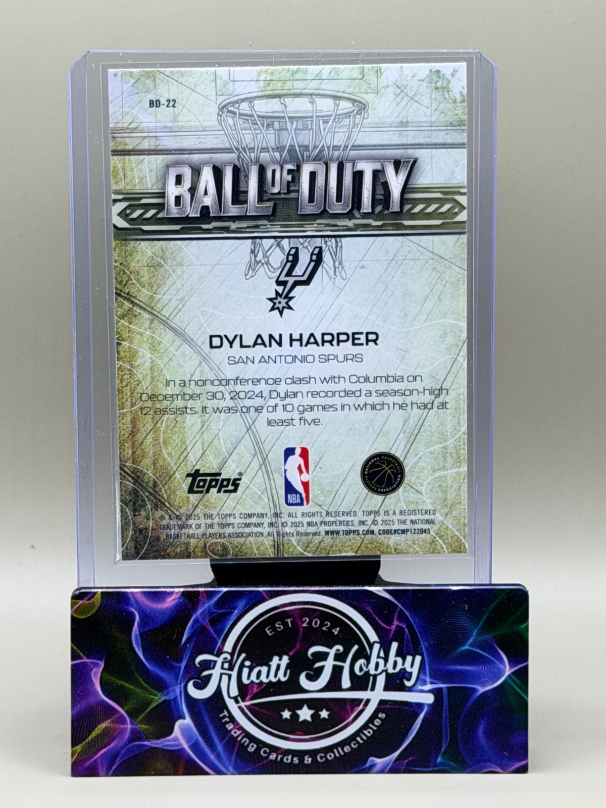 2025-26 Topps Chrome - Ball of Duty Dylan Harper #BD-22 (RC)