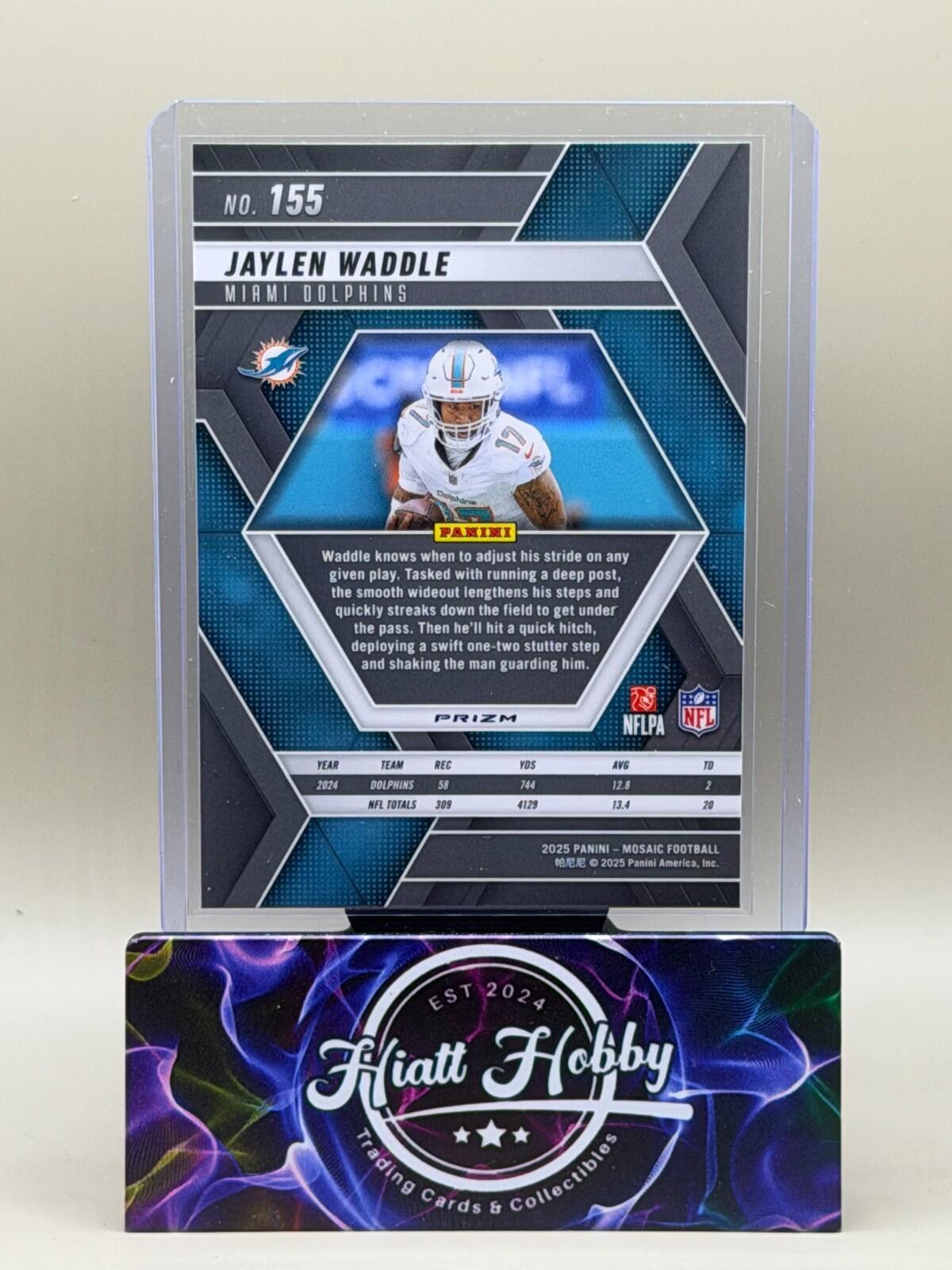 2025 Panini Mosaic Football - #155 Jaylen Waddle - Reactive Yellow Mosaic
