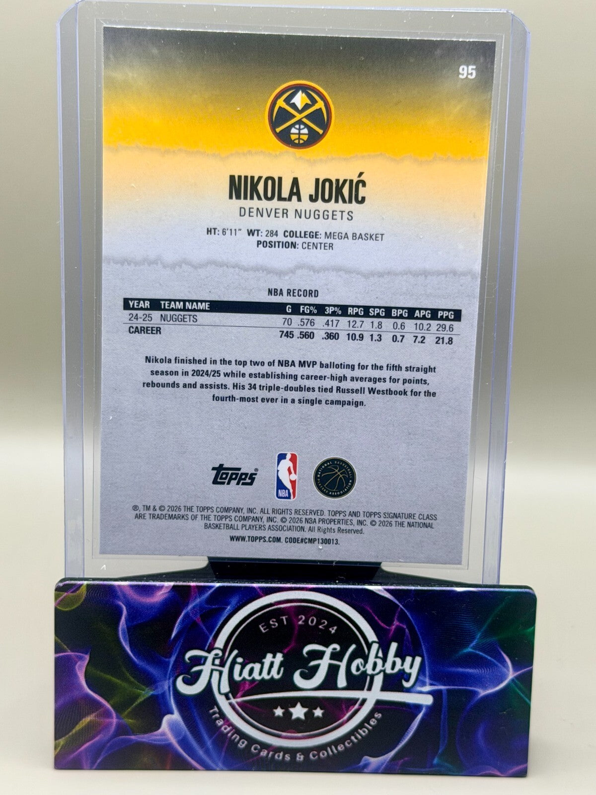 2025-26 Topps Signature Class Basketball - #95 Nikola Jokic - Chrome