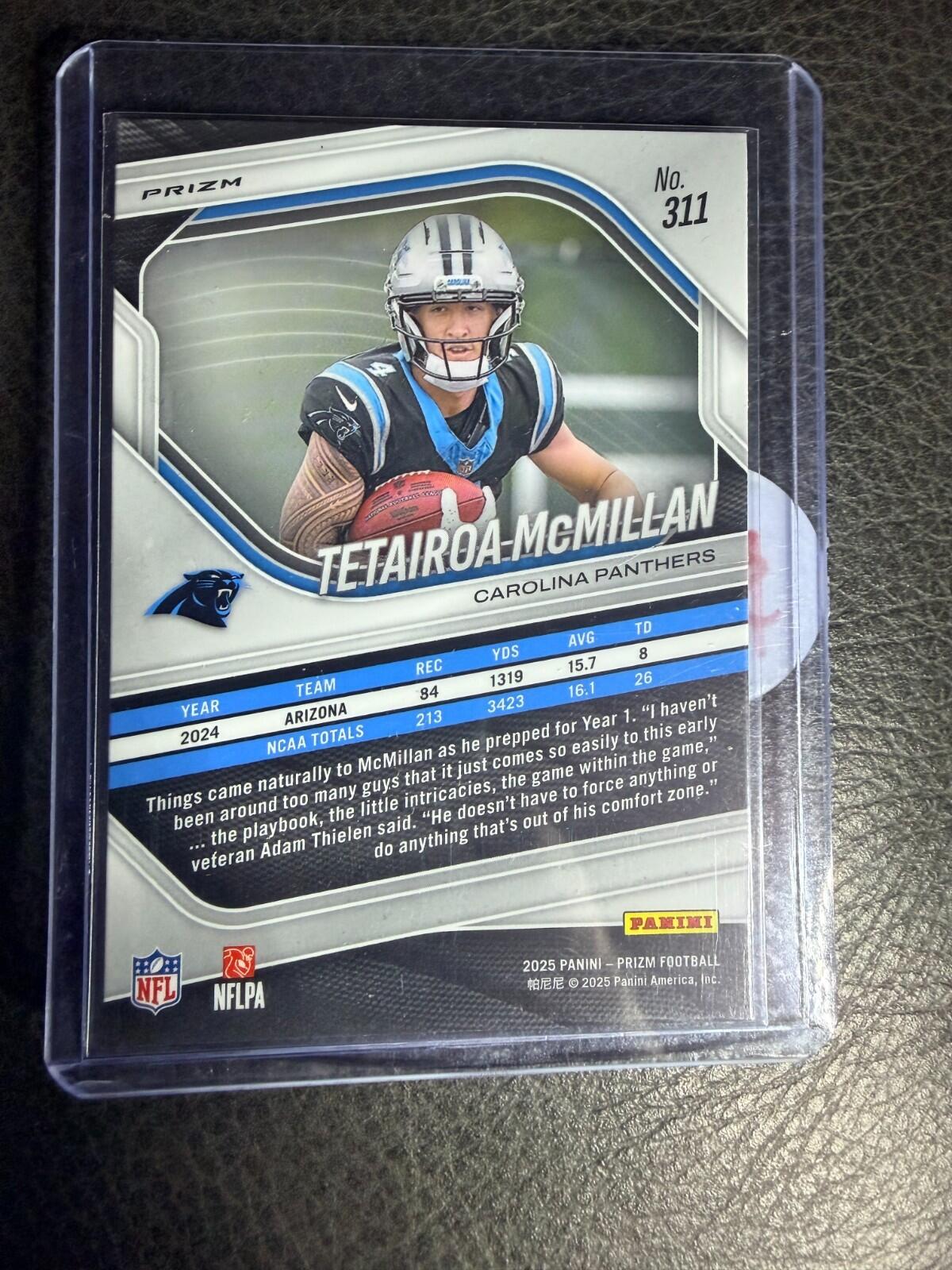 2025 Panini Prizm Football - #311 Tetairoa McMillan - White Disco Prizm (RC)