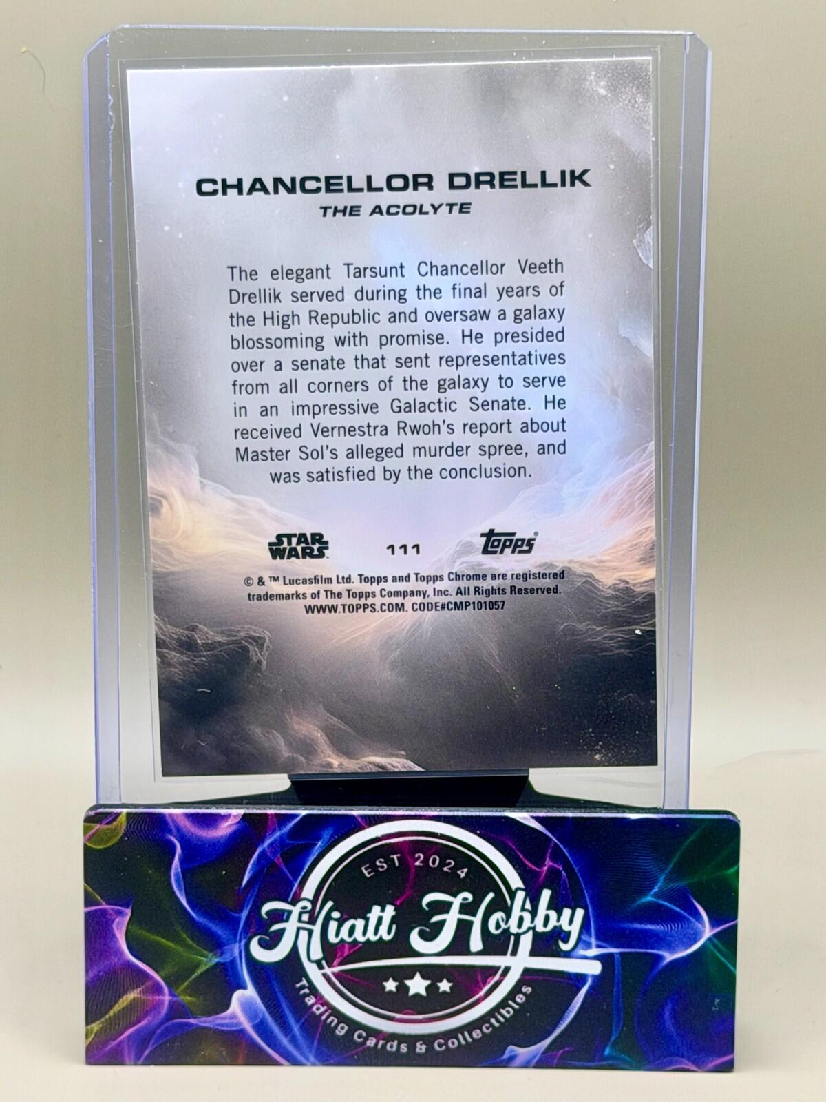 2025 Topps Chrome Star Wars - #111 Chancellor Drellik - Raywave Refractor