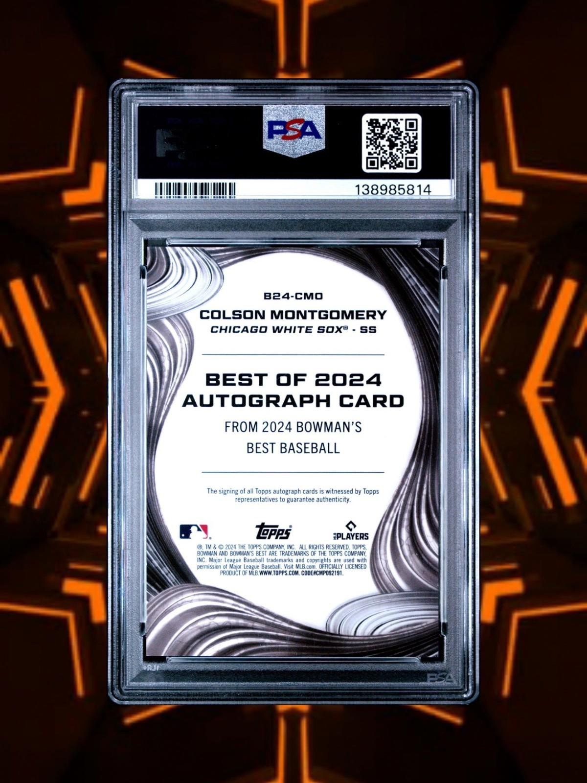 2024 Bowman's Best  Colson Montgomery #B24-CMO Orange X-Fractor Auto /25 - PSA 9