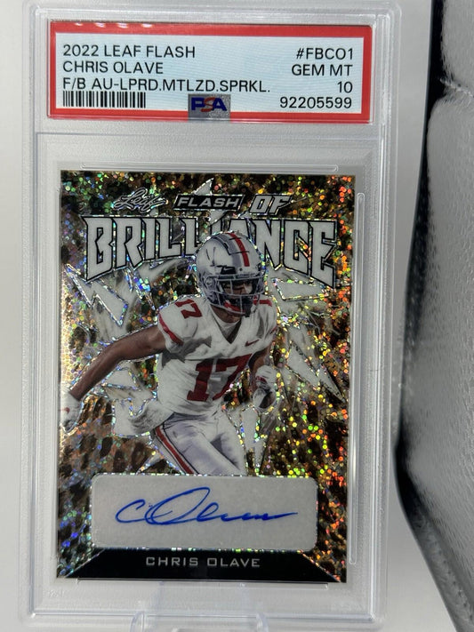 2022 Leaf Flash of Brilliance Sparkles Leopard /5 #FB-CO1 Chris Olave - PSA 10