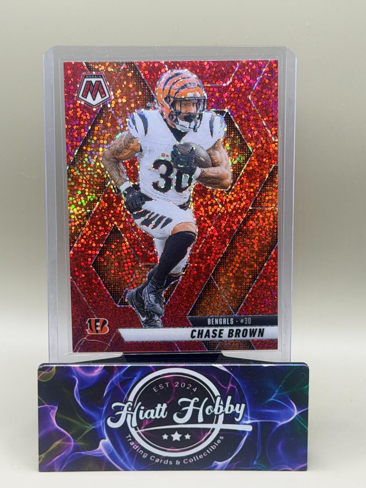 2025 Panini Mosaic Football Sparkle Pack - #220 Chase Brown - Red Sparkle